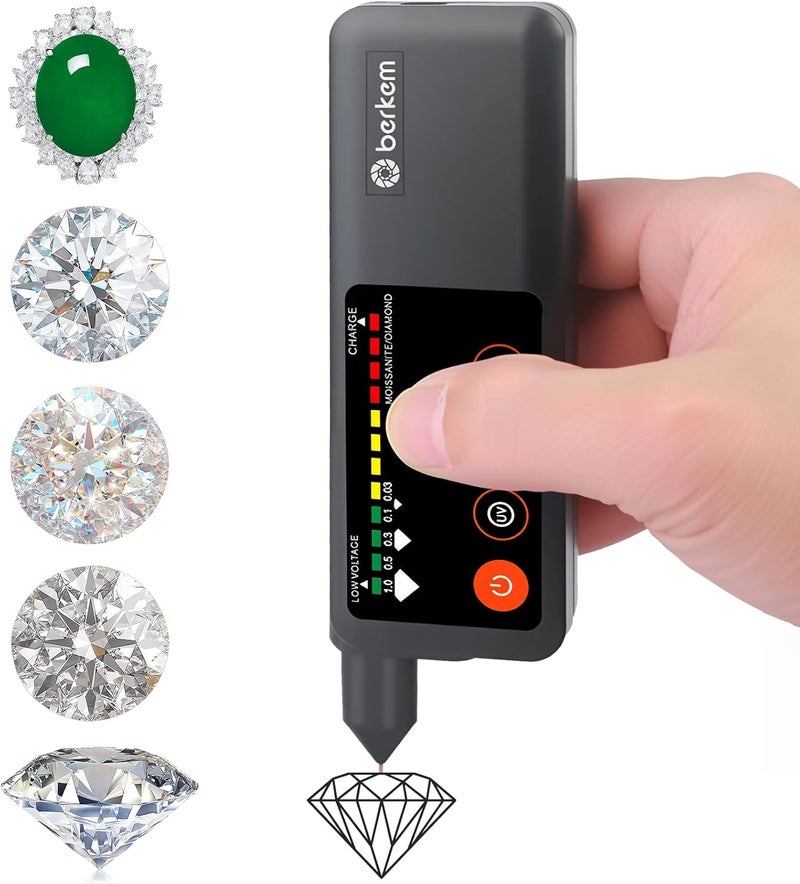 VALKYNOS Rechargeable Diamond Tester Pen with LCD Display & UV Light – Professional High Accuracy Gem & Jewelry Testing Tool for Diamonds, Easy-to-Use Electronic Selector for Novice and Expert - Image 2